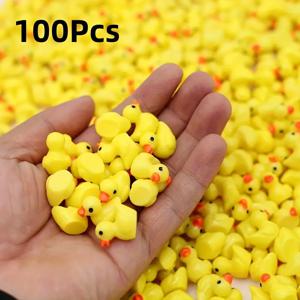 TEMU 100/200pcs 미니 수 지 오리, 미니 오리 인형 미니 인형 집 장식 액세서리에 대 한 대량 정원 수족관 화분에 심은 DIY 장식 파티