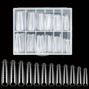 TEMU 120 Pcs 아몬드 & 발레 네일 폼, 투명 아크릴 네일 연장 가이드, 케이스 포함 풀 스케일, 아몬드/발레 모양의 연장용 전문 네일 아트 도구 세트