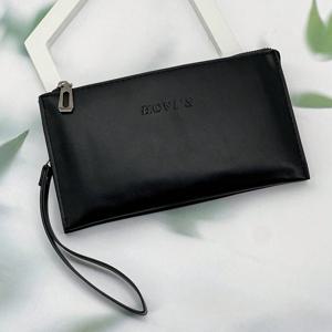TEMU 우아한 검은색 합성 합성 가죽 클러치, 금색 메탈릭 클라스 - 대용량, 이중 공간, 휴대용 손목 가방, 남성 및 여성용, 일상 출퇴근 및 비즈니스 사용에 적합, 일상 출퇴근 가방 | 우아한 가방 | 메탈릭 액센트