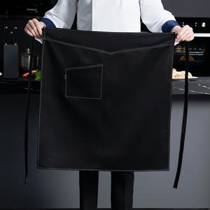 TEMU 전문 셰프 앞치마 1개 세트, 남녀 공용 폴리 원단, 대비 스티칭, 조리, 베이킹, 레스토랑, 카페, 주방, 그릴, 바에 사용할 수 있는 조절 가능한 허리 - 튼튼한 폴리에스테르 원단 앞치마