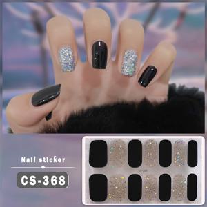 TEMU 판타지 젤 네일 스티커, CS-370/CS-366/CS-365, 투명, 방수, 풀 커버, 자가 접착, 반짝이는, 재사용 가능, 플라스틱, 네일 아트 액세서리, 무 향料|젤네일