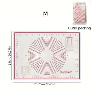 TEMU 1개 다기능 미끄럼 방지 베이킹 매트, 측정 포함, EVA 소재, 반죽 롤링 및 페이스트리 패드, 빵, 만두, 케이크에 이상적, 휴일 파티, 가정 주방, 크리스마스, 부활절, 추수감사절에 측정 포함