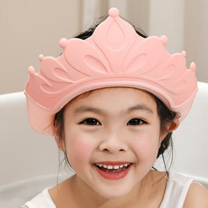 TEMU 조절 가능한 샴푸 샤워 캡, 목욕 바이저 모자, 방수 귀 보호, PP 재질, 다색 옵션, -6세