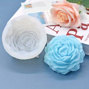TEMU DIY 비누, 폴리머 클레이, 양초 만들기 및 석고 공예용 모란 꽃 실리콘 몰드