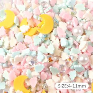 TEMU 파스텔 문과 구름 폴리머 클레이 스프링클, 라인스톤 장식, 무향 DIY 크래프트 장식, 슬라임, 네일 아트 및 스크랩북용 미술 용품, 20g/0.7oz 팩|슬라임