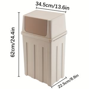 TEMU 1pc 폴리프로필렌 직사각형 , 뚜껑이 있는 30L 대용량, 측면 오픈 디자인, 전기 필요 없음, 가정용 주방 침실 욕실 사무실 보관함|쓰레기통