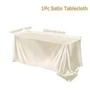 TEMU 1pc 사틴 테이블 클로스, 폴리에스터, 기계제작, 단색, 우아한 드레이프, 결혼식, 신부 샤워, 생일, 기념일, 솔로 파티, 가정, 레스토랑, 행사 및 파티 장식