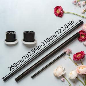 TEMU 1개 금속 다기능 펀치 없는 샤워 커튼 봉, 분리형 이음 조절 건조 옷걸이 봉, 망원식 커튼 봉, 텐션 설치|커튼봉|샤워커튼