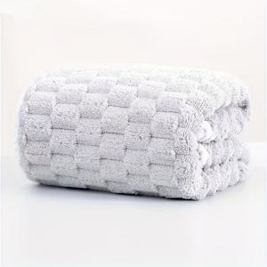 TEMU 슈퍼 소프트 벨벳 목욕 타월, 크기 70 * 140cm/27.55 * 55.11인치, 흡수성이 좋고, 빠르게 마르는 플레드 원단, 일상적인 RV 사용, 스파, 헬스장, 욕실 및 여행 중 사용에 적합합니다.