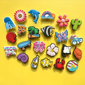 TEMU 23pcs 드림 시어 시리즈, 귀여운 창의적인 분리형 샌들 장식, 생일, 크리스마스 및 추수 감사절 선물에 적합, 창의적인 스트리트 스타일 신발, 배터리 없음