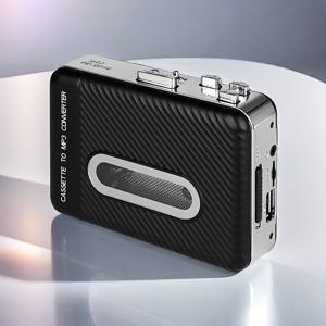 TEMU Tovimnet772 휴대용 카세트에서 MP3로 변환기 & 레트로 음악 플레이어 - 컴퓨터 필요 없음, USB-C, 스테레오 재생, 자동 역방향 녹음, 빈티지 테이프 애호가를 위한 컴팩트 디자인 (블랙/화이트), 카세트 테이프 플레이어, 향수 오디오, 세련된 기기, 고품질 디지털화