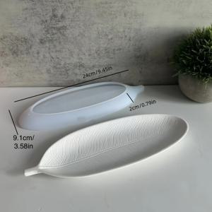 TEMU DIY 레진 및 석고 캐스팅을 위한 잎 모양 실리콘 모드 - 사용하기 쉽고 창의적인 홈 데코 크래프트에 적합, 오발 플레이트 및 라운드 미러 디자인 포함, 예술 프로젝트에 적합, 실리콘 레진 모드