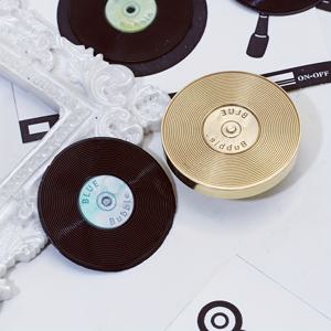 TEMU 35mm 레트로 블랙 바이닐 레코드 왁스 밀봉 스탬프, 교체 가능한 헤드와 펠트 배경 카드 - 사랑 편지, 초대장, 휴일 인사 카드, 일기, 스크랩북, DIY 공예에 완벽합니다.|다이어리|실링왁스|일기장