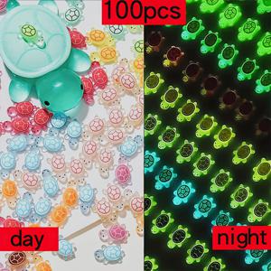 TEMU 100개 빛나는 만화 거북이 비즈 - 눈에 띄는, 아름다운, 3D 투명한 거북이 목걸이 네일 아트, 보석 만들기, 신발, 부츠, 시계 액세서리, 네일 아트 용품 | 눈에 띄는 거북이 디자인 | 내구성 있는 레진 비즈, 거북이 액세서리