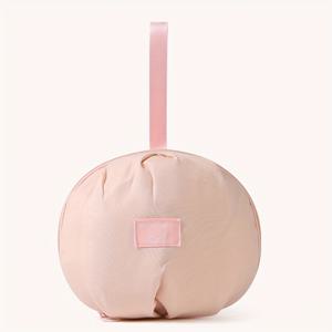 TEMU 여성용 우아한 베이지 3-in-1 속옷 및 양말 보관 가방 - 지퍼가 있는 내구성 폴리에스터 여행 정리함, 브라, 팬티 & 란제리를 위한 휴대용, 컴팩트 디자인, 부드러운 질감, 손세탁 가능, 2가지 색상 제공