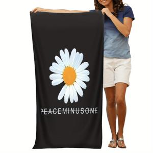 TEMU Peaceminusone G Dragon에 영감을 받은 마이크로파이버 비치 타월 - 다이제이 & 드래곤 삽화가 있는 현대적인 디자인, 수영, 체육관, 요가에 적합한 빠른 건조 및 가벼운 여행 동반자, 빠른 건조 타월|현대 타월 디자인|폴리에스터 마이크로파이버, 비치