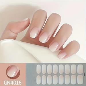 TEMU 1장 (GN4016) - 장시간 지속되는 셀프 접착 네일 스티커 - 광택 마감, 소프트 파스텔 베이지/ - 여성용 저자극성 레진 네일 , 파티, 결혼식, 일상 및 특별한 행사용 - 집에서 쉽게 적용 가능한 살롱 퀄리티 매니큐어, 네일 액세서리, 파티 용품