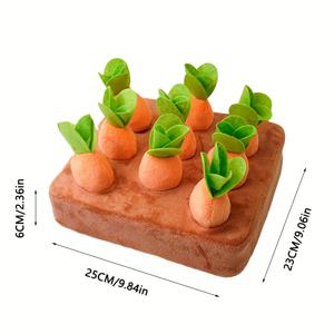 TEMU 인터랙티브한 개 장난감 2-in-1 플러시 흡입패드 및 퍼즐 게임, 당근 개 장난감 세트, 미끄럼 방지 디자인, 훈련용 애완 동물 감각, 숨겨진 식품 보상, 완벽한 개 장난감