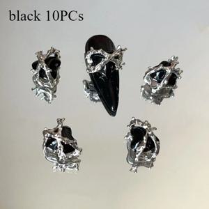 TEMU 10pcs 레트로 네일 아트 찬스, 무향 아머 효과 네일 장식품, 어두운 니치 디자인 액세서리|네일아트