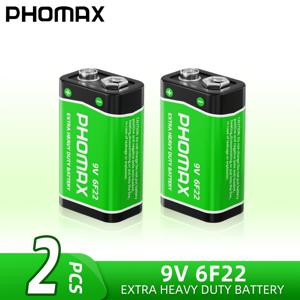TEMU PHOMAX 2개/4개/6개/8개 9V 카본 배터리, 6F22, 9V 전압 출력, 고품질 내구성 및 장수명, 멀티미터, 금속 탐지기, 인터컴, 베이스, 무선 마이크, 기타 픽업 등에 적합, 충전 불가|인터폰