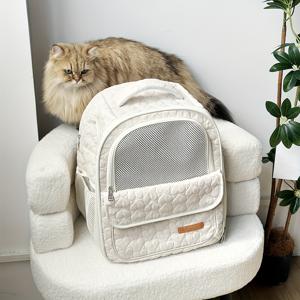 TEMU AMEEKLION 16lb 이하 고양이 & 개용 백팩 - 귀여운 하트 디자인, 통기성 메쉬 및 인체공학적 스트랩이 있는 경량 애완동물 캐리어, 등산, 캠핑, 수의사 방문 및 일상 사용을 위한 휴대용 애완견 배낭