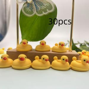 TEMU 10개/30개 미니 노란 오리 조각, 귀여운 애완동물 및 재미있는 스타일 DIY 비즈, 보석 공급품, 휴일 정원 포트레이트 장식