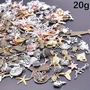 TEMU 200//50/20g 빈티지 아연 합금 해양 동물 시리즈 펜던트, 열쇠 고리, 가슴 체인, 목걸이 및 귀걸이에 대한 혼합 색상 바다 동물의 매력 DIY 쥬얼리 액세서리