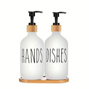 TEMU 2pcs 비누 디스펜서와 1pc 트레이, 펌프가있는 카운터탑 로션 병, 욕실용 로션 컨테이너, 샴푸 샤워 젤 헤어 컨디셔너를 위한 충전 가능한 빈 병, 욕실 용품, 홈 데코, 가정용 가구