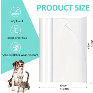 TEMU 1개 투명 자체 접착 고양이 스크래치 가드, 7.87