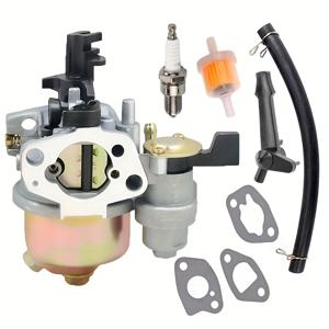 TEMU 하버 프레이트 프리데이터 6.5HP 212cc 고카트 OHV 수평 엔진용 212cc GX120 카뷰레이터 및 스파크 플러그 가스켓 키트 교체 부품 68121 69727