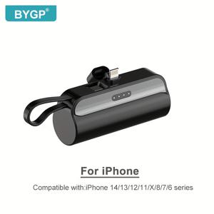TEMU 1개 BYGP 5000mAh 미니 보조배터리 - 아이폰 15/14/13, 삼성/ 호환 초슬림 라이트닝 & 타입-C 휴대용 충전기, 미니 비상 백업 배터리 팩|보조배터리|C타입충전기|보조배터리20000