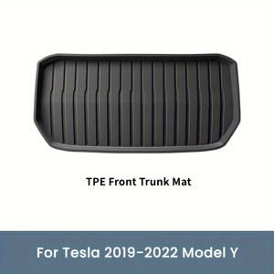 TEMU 테슬라 2019-2022 모델Y/3 전면 및 후면 트렁크 매트, TPE 트렁크 카고 매트, 전천후 보호 카고 라이너, 방수 및 미끄럼 방지 전면 및 후면 트렁크 매트에 적합