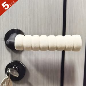 TEMU 5pcs 문 손잡이 보호 커버, 부드럽고 편안함, 누르기 형식, 조용하고 매끄러움, 설치가 쉽고, 플라스틱 소재, 거실, 침실, 발코니, 욕실, 스터디룸, 크리스마스를 위한 미완성품.