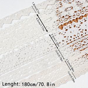 TEMU 6pcs 우아한 레이스 트림 리본 - 다양한 크기 및 스타일, 베이지 폴리에스터 DIY 장식, 선물 포장, 공예 및 가정 장식, 선물 포장 장식 | 우아한 레이스 리본 | 폴리에스터 리본, 레이스 트림 리본