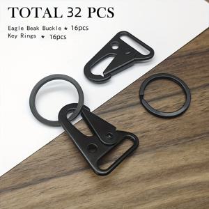 TEMU 16/24/32pcs 주석 합금 이글 비크 버클 키링 세트, 야외 백팩 후크, 허리 가방 키 체인 액세서리, 다기능 야외 키체인, DIY 키링 만들기|키링|키링부자재