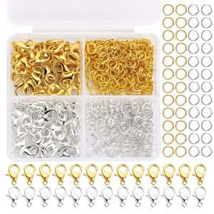 TEMU 300pcs 보석 만들기 키트, 클래스 및 오픈 링, 보관함 포함, DIY 팔찌 체인 연결 액세서리, 팔찌, 열쇠장, 펜던트 등에 적합, 공예 액세서리 보석 만들기 패션 선물