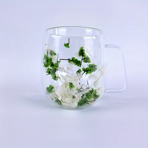 TEMU 1pc 우아한 꽃 디자인 이중 벽 유리 컵, 300ml, 고보실리케이트, 열 저항 커피 및 차 컵, 생생한 파란색과 흰색 꽃 - 아침 식사, 우유, 라떼 등에 완벽한 재사용 가능한 음료 용기 | 꽃 무늬 컵 | 내구성 있는 유리 컵, 커피 컵