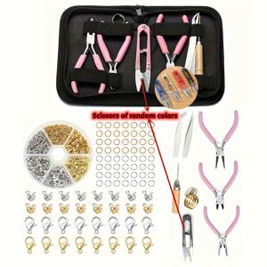 TEMU 1세트/1박스 주얼리 만들기 키트, DIY 주얼리 제작 도구 세트 핸드메이드 플라이어, 가위, 집게핀 오프너, 랍스터 클라스프, 정밀하고 편리한 팔찌 & 목걸이 공예용품
