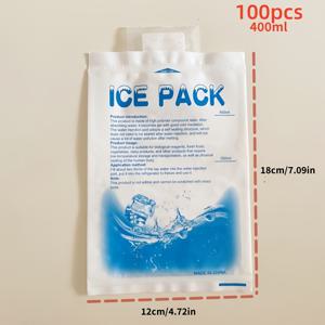 TEMU 100개 세트의 배달용 冷却 패키지, 재사용 가능한 냉각 패키지, 누출 방지 물 채워진 수용성 물질 가방 - 음식 보존 및 야외 음료 냉장 보관을 위한 사용 가능, 영어 사용 설명서, 전기 없음. 이 냉각 패키지는 PE 소재로 제작되었습니다.|얼음주머니