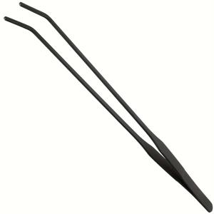 TEMU 15인치 검은색 곡선형 수족관 집게 - 스테인리스 스틸 방청 코팅, 물고기 탱크 유지보수용 긴 레프탈 먹이주기 집게, 도마뱀, 뱀, 거미 및 수생 식물용
