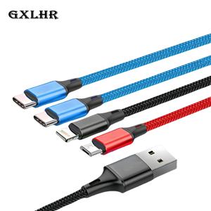 TEMU 4-in-1 나일론 브레이디드 USB 충전 케이블, 멀티 스피드 고속 충전 코드, 고속 데이터 전송 및 퀵 차지, 다중 충전기 케이블, 애플 및 샤오미 폰 지원, 안정적인 데이터 전송