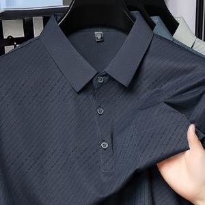 TEMU 남성용 여름 캐주얼 레터 프린트 반팔 티셔츠, 포켓이 있는 해군색, 나노 프린팅, 싱글 브레스트 플랙, 정규 핏, 작업용 및 안전