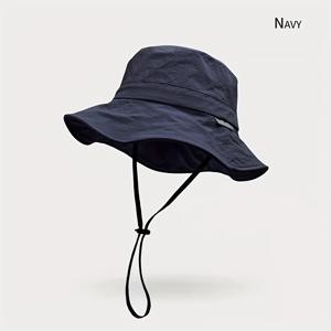 TEMU UPF 태양 보호, 넓은 브림 및 목 플랩이 있는 퀵 드라이 야외 하이킹 선 하트, 산 등반, 캠핑, 낚시 - 해군 파란색, 하이킹 액세서리, 통기성 직물 하트|등산모자