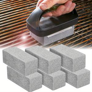 TEMU 6팩 전문가용 멀티서페이스 클리닝 블록 - 에르고노믹 핸들, BBQ 그릴, 수영장 타일, 야외 주방 도구, 포슬린 & 스테인리스 스틸용 헤비듀티 얼룩 제거제 - 긁힘 방지 및 편안한 그립 디자인, 인터락킹 설계, 강력 청소용 스크러버
