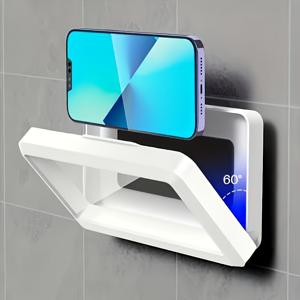 TEMU 360도 회전 가능한 ABS 샤워폰 홀더, 투명 스탠드, 욕실 및 화장실용, 플라스틱 샤워커튼 호환 가능, 사계절 사용 가능