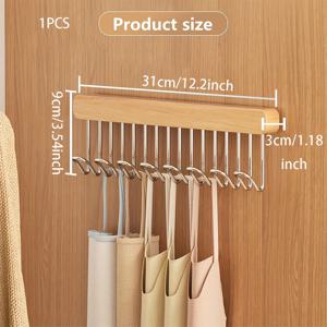 TEMU 1pc 옷장용 풀아웃 행거 - 벨트, 넥타이, 탱크 탑, 스카프 및 보석을 위한 12개의 후크가 있는 공간 절약형 정리함 - 옷장 캐비닛, 옷장 정리함 및 보관용 왼쪽 사이드 레일 확장