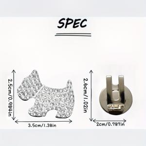 TEMU 스파크링 독 디자인을 갖춘 골프볼 마커 - 자석 모자 클립 및 볼 위치 마커, 우아한 블루 마블 베이스, 골프 코스 마킹에 이상적, 골프 애호가를 위한 이상적인 선물, 골프 액세서리, 골프볼 홀더, 자석 볼 마커