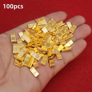 TEMU 100개 골든 빌딩 블록 - 12x6mm 직사각형 건축 모델, 다이오라마 및 테이블탑 RPG용 소규모 건설 세트, 미니어처 도시 장식품 - 주요 테이블탑 RPG 게임 호환, 미니어처 액세서리, 고급스러운 메탈릭 마감, 내구성 있는 미니어처