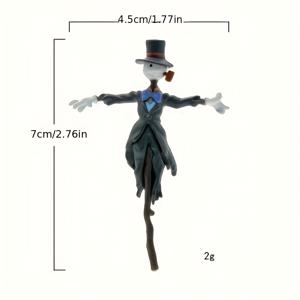 TEMU 1개 미니어처 스트로맨 피규어, 탑햇 & 보우타이 포함 - 사진용 레진 정원 장식, DIY 테라리움 및 수확 축제 디스플레이용 - 전기 필요 없음, 현대 판타지 스타일, 미니어처 피규어