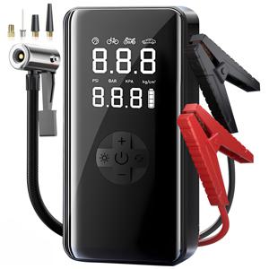 TEMU 휴대용 자동차 비상 스타트 파워 및 에어 컴프레서, 5.0 가솔린/3.0 디젤용 150PSI 휴대용 배터리 충전기, LCD 디스플레이 및 조명이 있는 12V 비상 스타터 박스
